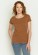 T-shirt coton bio femme couleur caramel