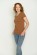 T-shirt coton bio femme couleur caramel