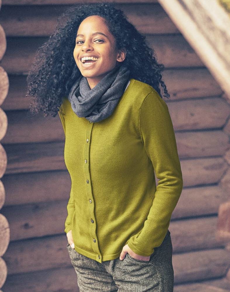 Cardigan en laine, coton bio et chanvre pour femme