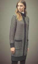 long gilet à boutons en chanvre et coton bio