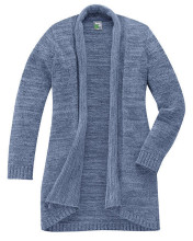 Cardigan femme en chanvre et coton bio couleur bleu myrtille