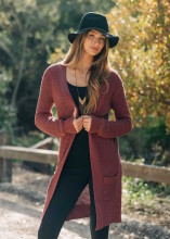 Gilet long en chanvre naturel et coton bio femme