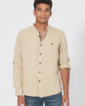 Chemise homme col mao en pur chanvre