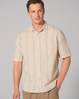 Chemise d'été manches courtes homme en chanvre et coton bio