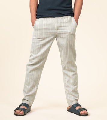 Pantalon lin naturel homme