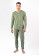 Pyjama d'hiver en éponge de coton bio homme couleur vert