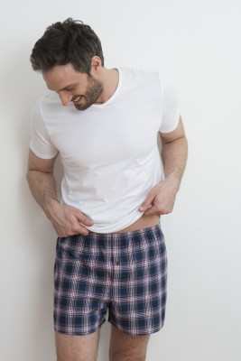 Caleçon en coton bio à carreaux pour homme