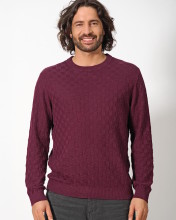 Pull motif damier pour homme chanvre et coton biologique