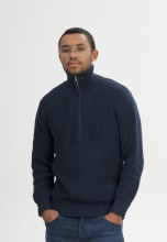 pull camionneur coton biologique bleu marine homme