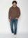 Sweat marron en coton biologique pour homme