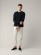 Pull coton bio structuré bleu marine pour homme