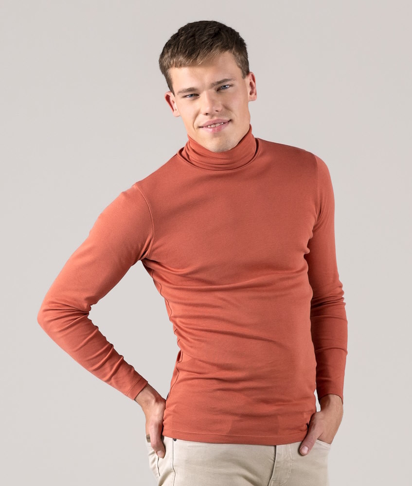 Sous-pull 100% coton bio col roulé, homme, GOTS et VEGAN, Bleu acier -  Comptoir Biosud