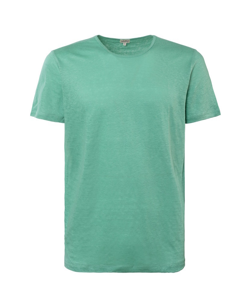 T-shirt en lin naturel pour Homme - couleur vert turquoise