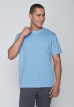 T-shirt homme bleu en coton bio