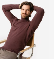 Sous-pull marron coton bio homme