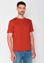 T-shirt rouge en coton bio pour homme