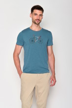 T-shirt imprimé vélo couleur bleu pour homme
