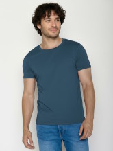 T-shirt en coton biologique pour homme couleur bleue