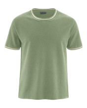 T-shirt en piqué de chanvre et coton bio vert cactus