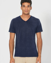 T-shirt bleu marine pour homme en chanvre et coton bio