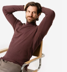 Sous-pull marron coton bio homme