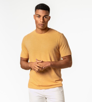 T-shirt coton bio lin jaune homme
