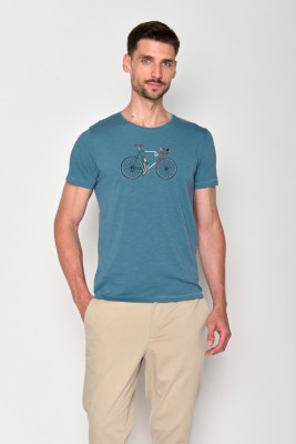 T-shirt imprimé vélo couleur bleu pour homme