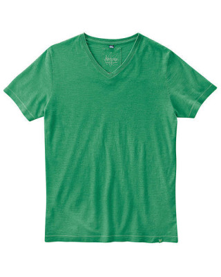 T-shirt homme chanvre coton bio col v vert