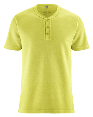 T-shirt patte boutonnage homme couleur vert pomme