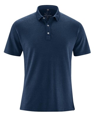 Polo chanvre coton bio bleu marine