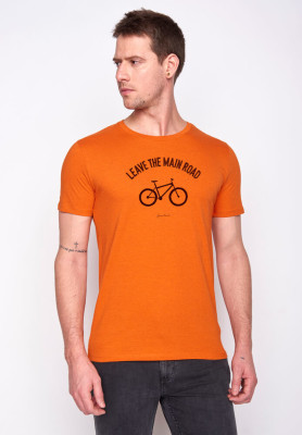 T-shirt orange en coton bio - imprimé original