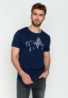 T-shirt coton bio bleu marine homme