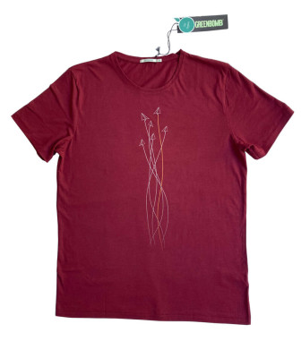 T-shirt coton bio homme couleur bordeaux