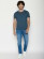 T-shirt en coton biologique pour homme couleur bleue