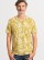 T-shirt chanvre coton bio imprimé jungle jaune curry