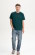 T-shirt homme coton bio couleur bleu vert