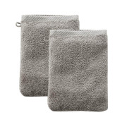 Gants de toilette en coton bio couleur taupe