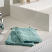 Gant de toilette en coton biologique bleu vert