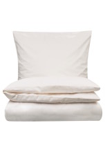 Set housse couette coton bio percale - blanc naturel